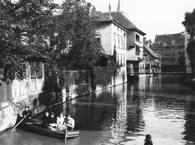 Boating on the River Gera at Erfurt, Thuringia by Jousset